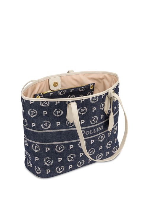 Shopping Bag Heritage Marina In Denim Blu/avorio POLLINI | TE8427PP06Q6G/75A